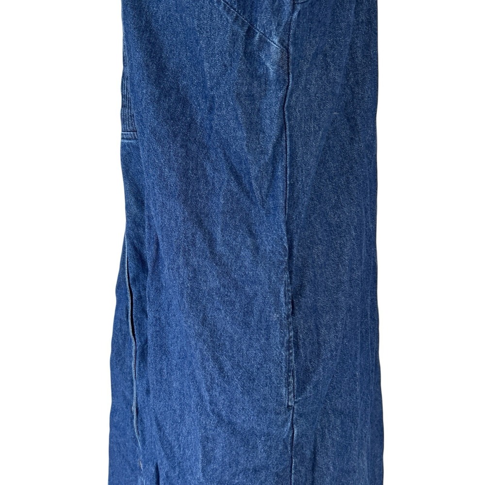 The Vermont Country Store Dress Size Large 100% Cotton Denim Pleated Cottagecore - Picture 6 of 8